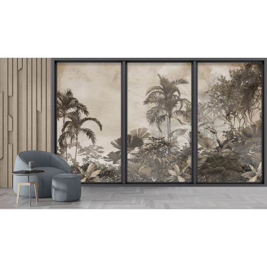 Papel pintado panorámico trampantojo - Jungla