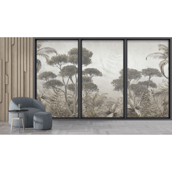 Papel pintado panorámico trampantojo - Jungla