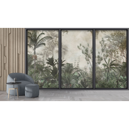 Papel pintado panorámico trampantojo - Jungla