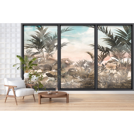 Papel pintado panorámico trampantojo - Jungla