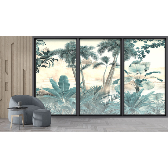 Papel pintado panorámico trampantojo - Jungla