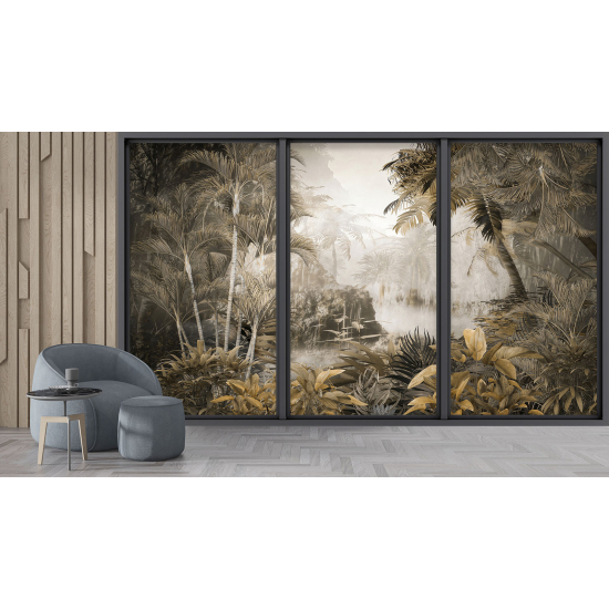 Papel pintado panorámico trampantojo - Jungla