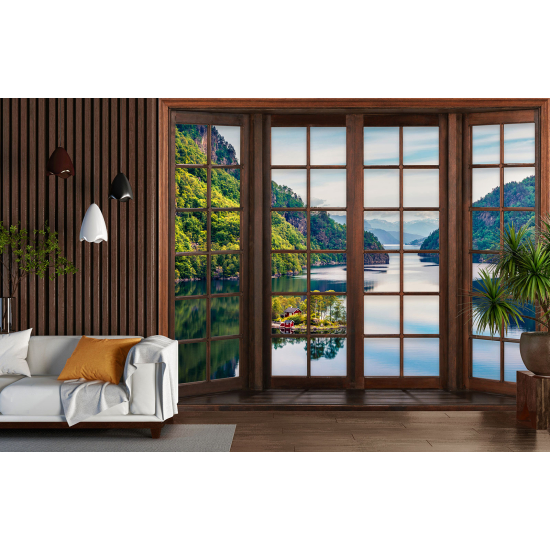 Papel pintado panorámico trampantojo - Lago