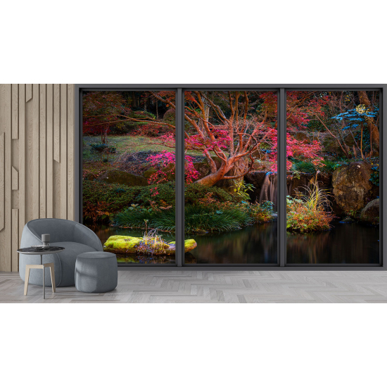 Papel pintado panorámico trampantojo - Lago y bosque