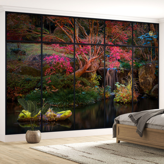 Papel pintado panorámico trampantojo - Lago y bosque