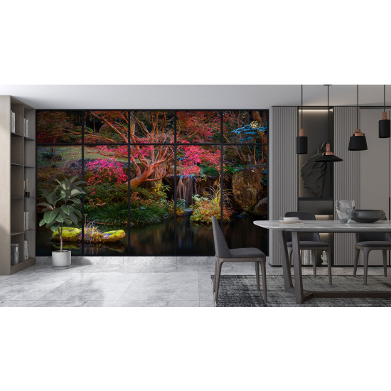 Papel pintado panorámico trampantojo - Lago y bosque