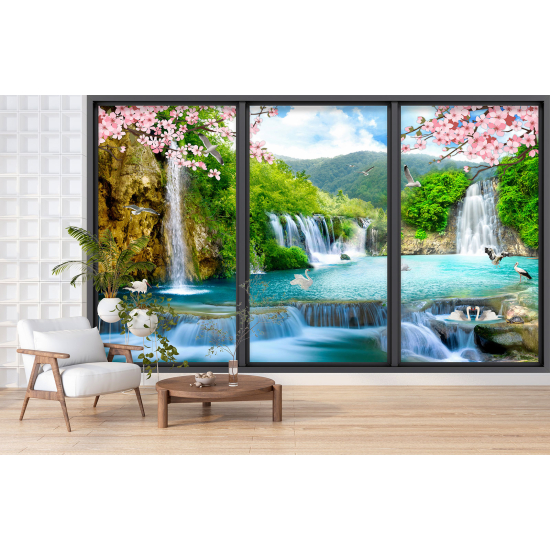Papel pintado panorámico trampantojo - Moneda paradisíaca