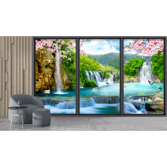 Papel pintado panorámico trampantojo - Moneda paradisíaca