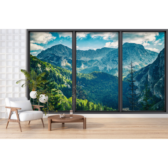Papel pintado panorámico trampantojo - Montañas