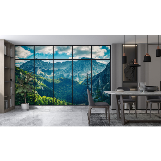 Papel pintado panorámico trampantojo - Montañas