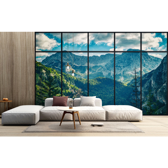 Papel pintado panorámico trampantojo - Montañas