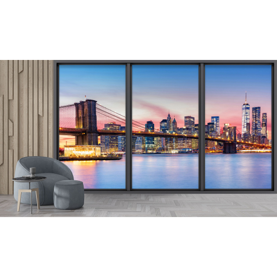 Papel pintado panorámico trampantojo - Nueva York