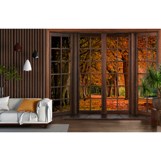 Papel pintado panorámico trampantojo - Otoño
