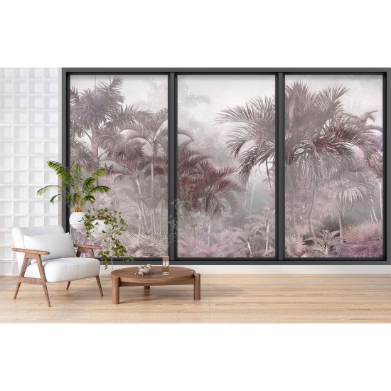 Papel pintado panorámico trampantojo - Palmeras
