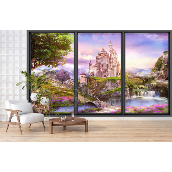Papel pintado panorámico trampantojo para niños - Infantil - Castillo