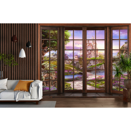 Papel pintado panorámico trampantojo para niños - Infantil - Castillo Encantado