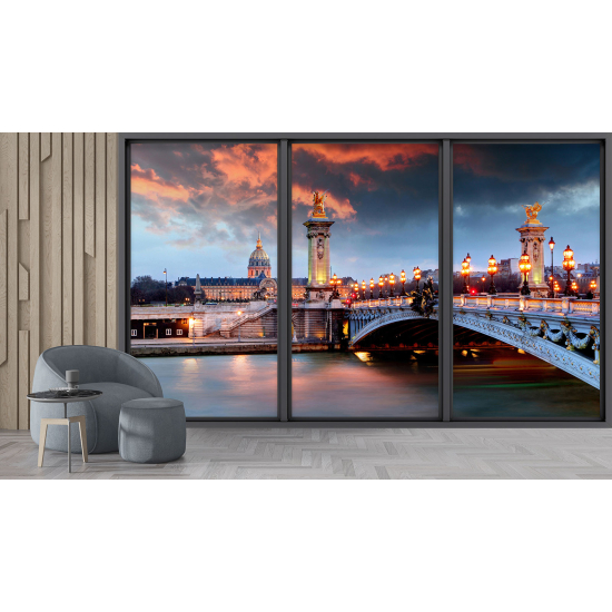 Papel pintado panorámico trampantojo - París