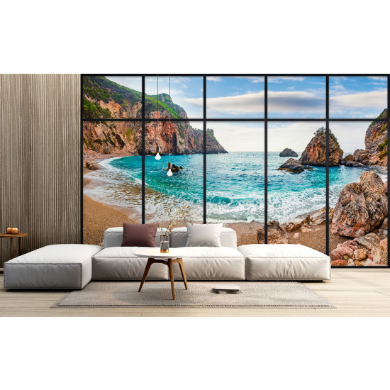 Papel pintado panorámico trampantojo - Playa