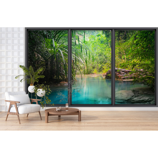 Papel pintado panorámico trampantojo - Río paradisíaco