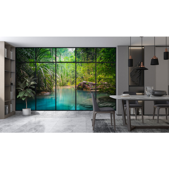 Papel pintado panorámico trampantojo - Río paradisíaco
