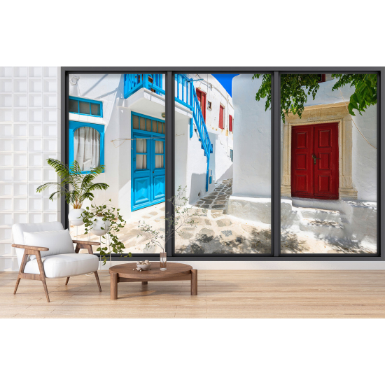 Papel pintado panorámico trampantojo - Santorini