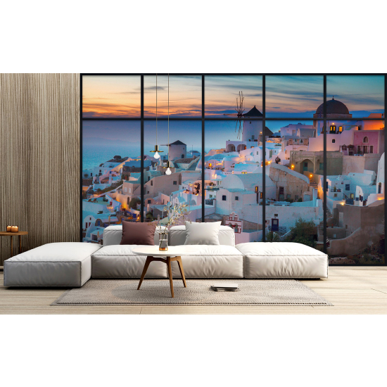 Papel pintado panorámico trampantojo - Santorini