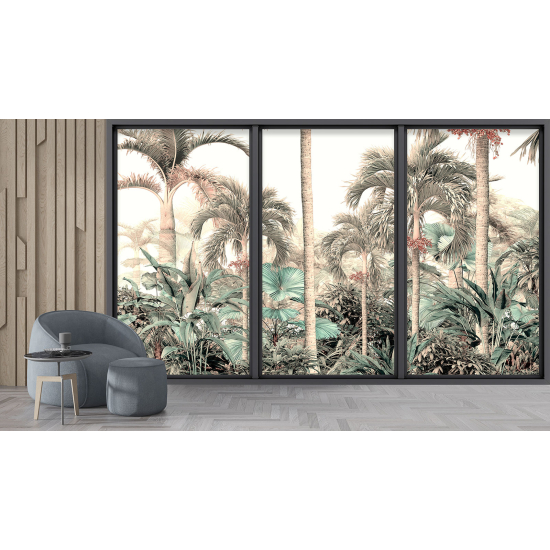 Papel pintado panorámico trampantojo - Selva tropical