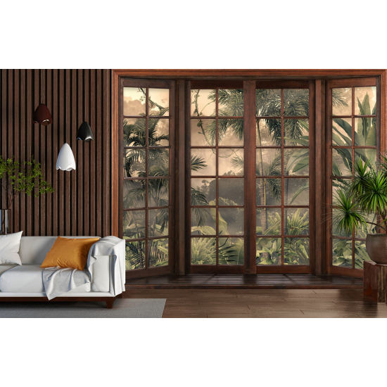 Papel pintado panorámico trampantojo - Selva Tropical