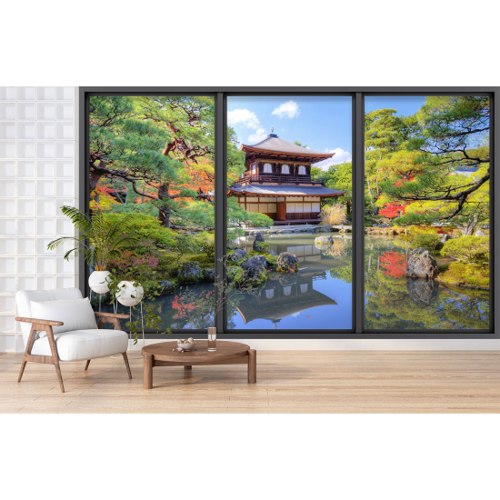 Papel pintado panorámico trampantojo - Templo japonés