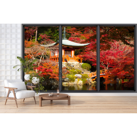 Papel pintado panorámico trampantojo - Templo japonés