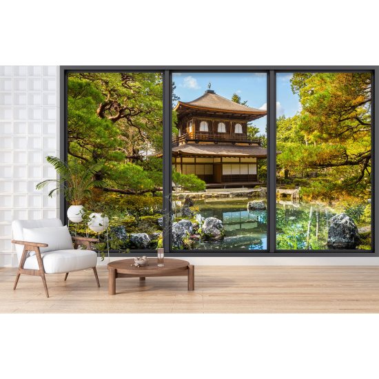 Papel pintado panorámico trampantojo - Templo japonés