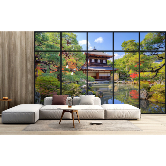 Papel pintado panorámico trampantojo - Templo japonés