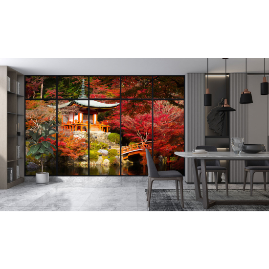 Papel pintado panorámico trampantojo - Templo japonés