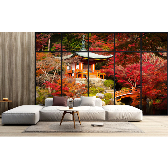 Papel pintado panorámico trampantojo - Templo japonés