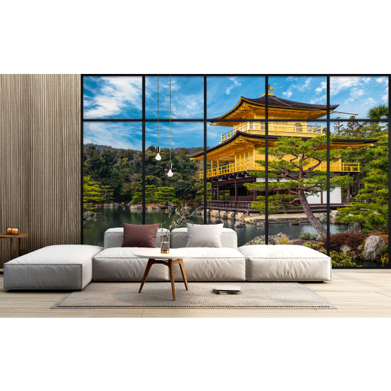Papel pintado panorámico trampantojo - Templo japonés