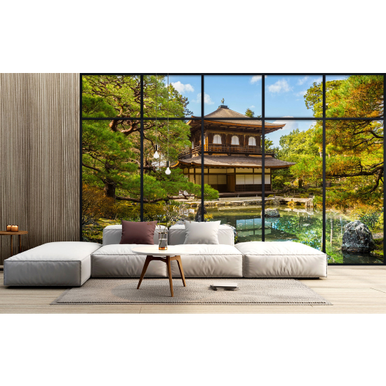 Papel pintado panorámico trampantojo - Templo japonés