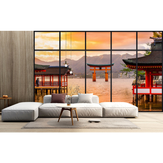 Papel pintado panorámico trampantojo - Templos japoneses