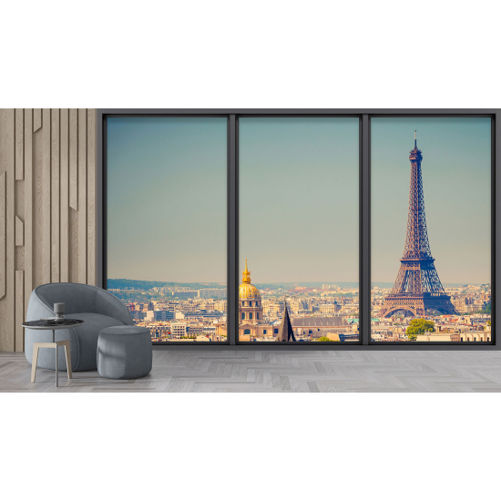 Papel pintado panorámico trampantojo - Torre Eiffel de París