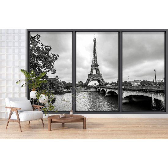 Papel pintado panorámico trampantojo - Torre Eiffel de París