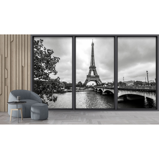 Papel pintado panorámico trampantojo - Torre Eiffel de París