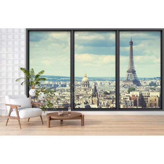Papel pintado panorámico trampantojo - Torre Eiffel de París