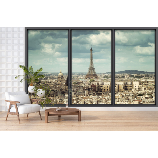 Papel pintado panorámico trampantojo - Torre Eiffel de París