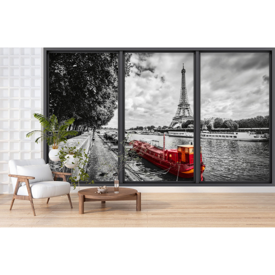 Papel pintado panorámico trampantojo - Torre Eiffel de París