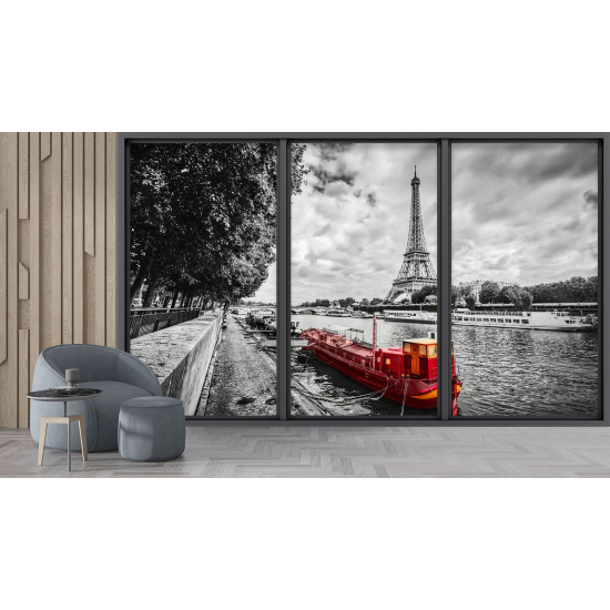 Papel pintado panorámico trampantojo - Torre Eiffel de París