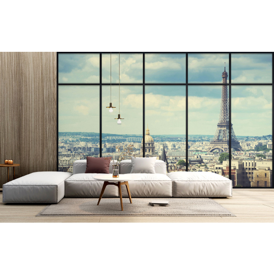 Papel pintado panorámico trampantojo - Torre Eiffel de París
