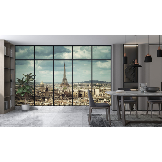Papel pintado panorámico trampantojo - Torre Eiffel de París