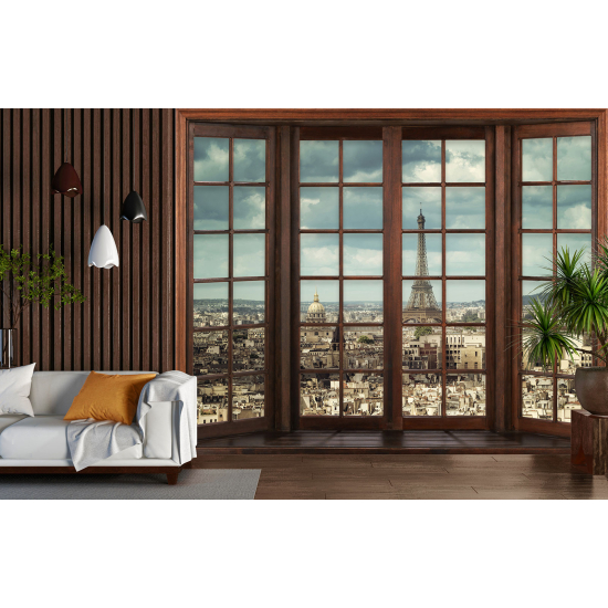 Papel pintado panorámico trampantojo - Torre Eiffel de París