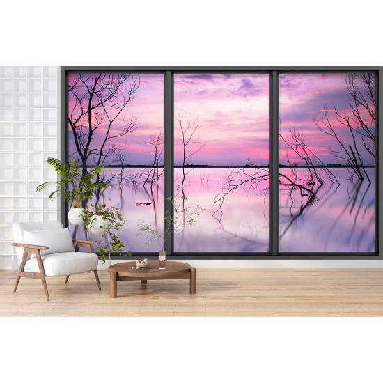 Papel pintado panorámico trampantojo - Vista al lago