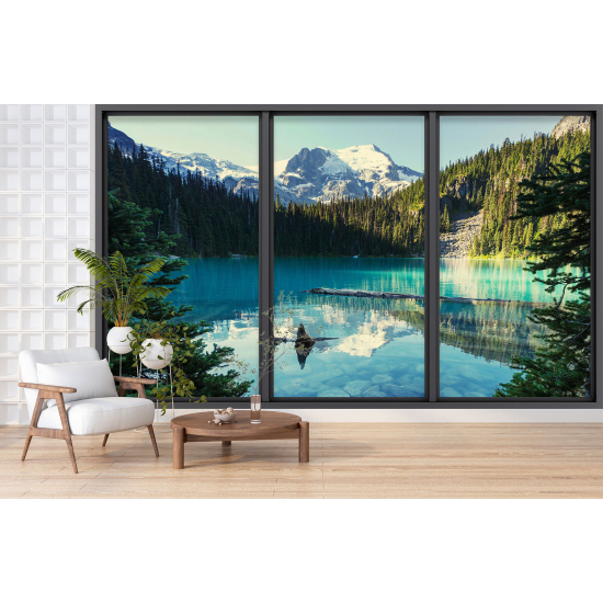 Papel pintado panorámico trampantojo - Vista al lago