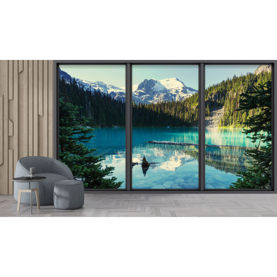 Papel pintado panorámico trampantojo - Vista al lago